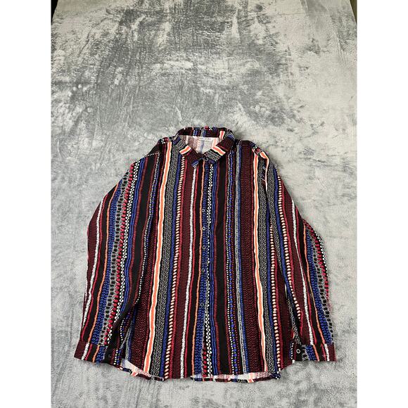 Big Dart women’s plus size 20 multicolor striped button up shirt EU 52 excellent - Picture 1 of 10